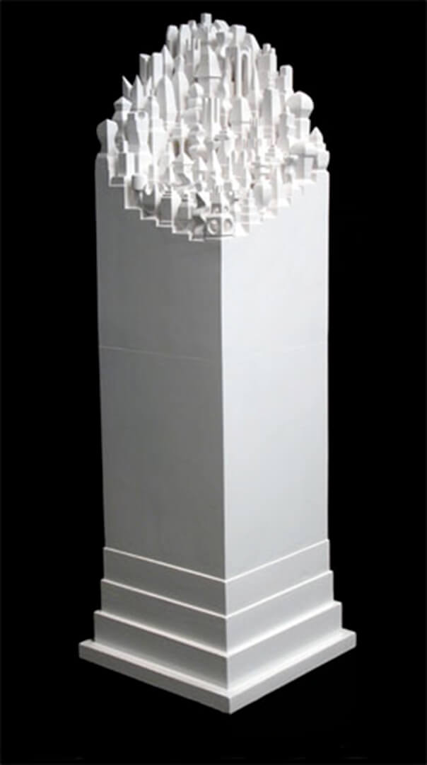 JoeNeill-SomewhereThree-2004 Sculpture bois peint 107x32x32 cm