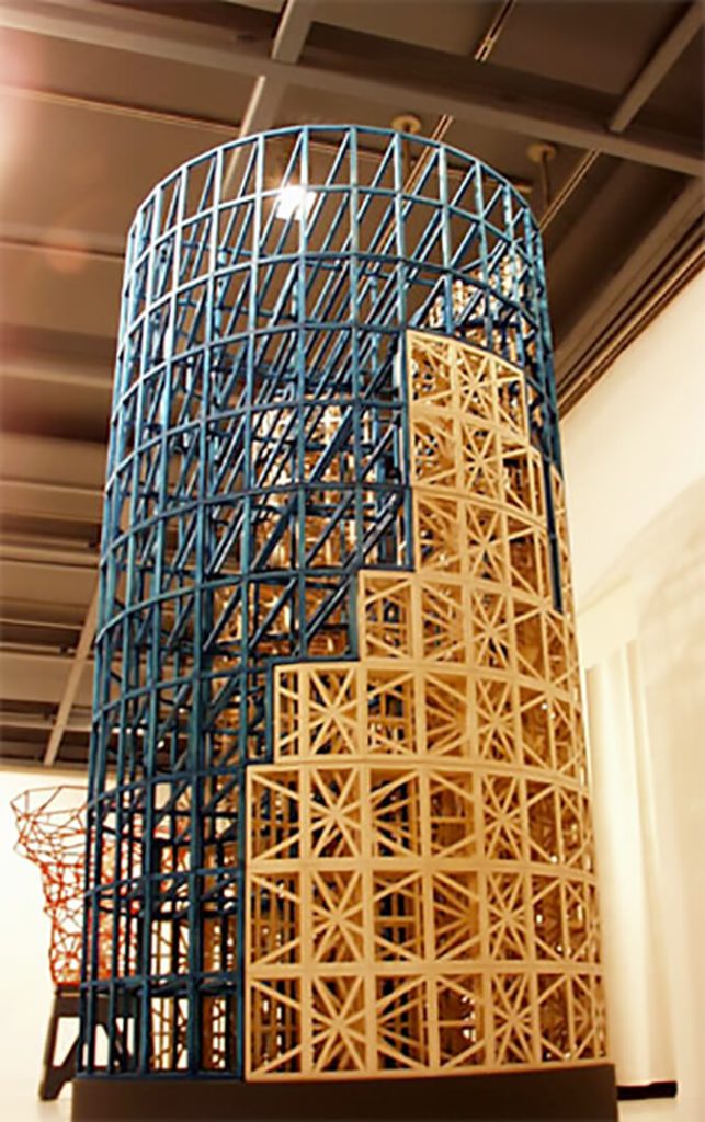 JoeNeill-UrbainDreamO-2001 Sculpture bois et carton stabilisé 244x12x120 cm