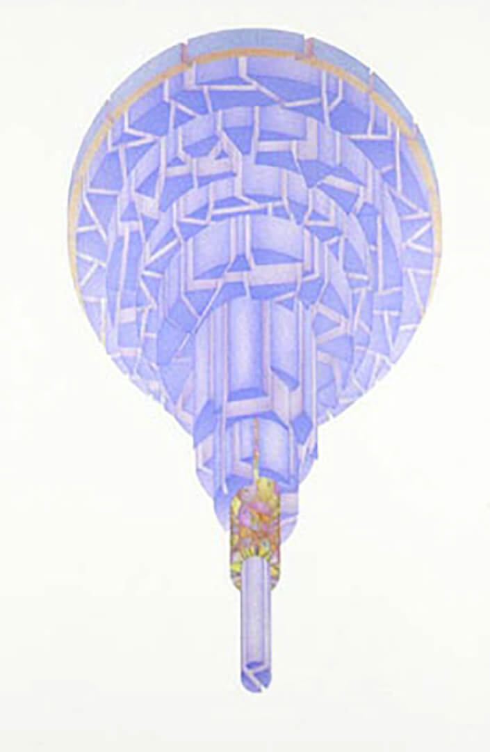 oeNeill-BlueSky_bouledor-1995 Dessin crayons couleurs sur papier 76x56 cm