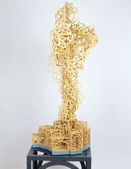 JoeNeill-NewYork-TurbulencesSurArnos-2000-Sculpture carton bois 218x66x50cm